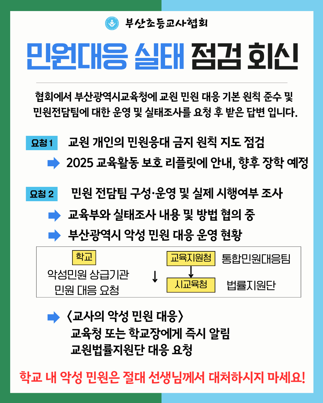학교 내 악성민원 대응 방법 안내